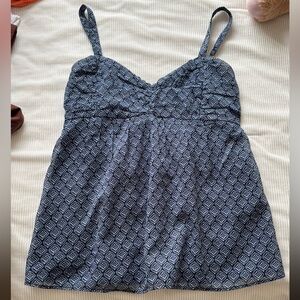Hollister Black and White Patterned Camisole